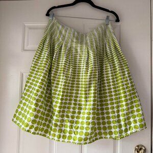 Cato Lime Green Polka Dot Full Skirt size 14